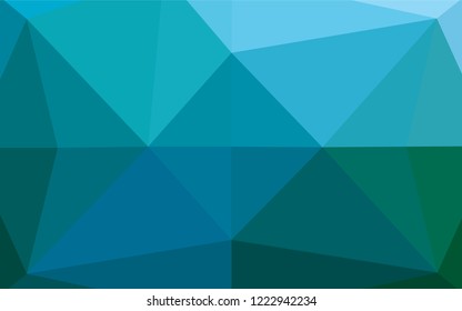 Dark Blue, Green vector abstract mosaic pattern. Colorful abstract illustration with gradient. The best triangular design for your business.