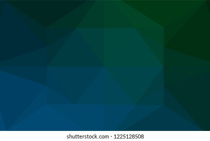 Dark Blue, Green vector abstract mosaic backdrop. Creative geometric illustration in Origami style with gradient. A completely new design for your business.