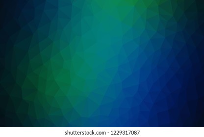 Dark Blue, Green vector abstract mosaic backdrop. A sample with polygonal shapes. New template for your brand book.
