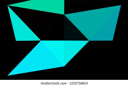 Dark Blue, Green vector abstract mosaic background. Triangular geometric sample with gradient.  The best triangular design for your business.