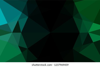 Dark Blue, Green vector abstract polygonal cover. Modern geometrical abstract illustration with gradient. A new texture for your design.