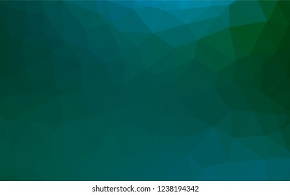 Dark Blue, Green vector abstract mosaic background. Creative geometric illustration in Origami style with gradient. The best triangular design for your business.