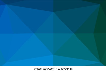 Dark Blue, Green vector abstract polygonal layout. Shining illustration, which consist of triangles. Brand new design for your business.