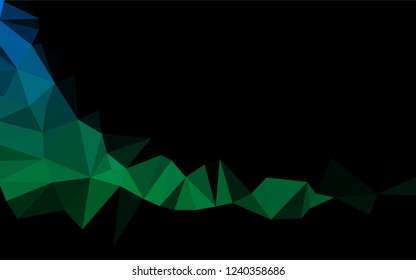 Dark Blue, Green vector abstract polygonal texture. A sample with polygonal shapes. The template can be used as a background for cell phones.
