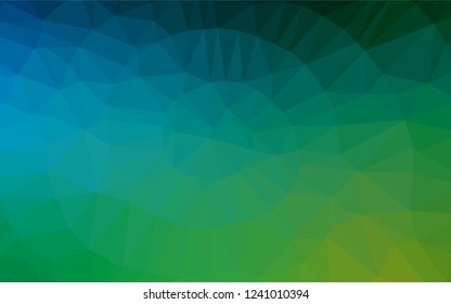 Dark Blue, Green vector abstract polygonal texture. Brand new colored illustration in blurry style with gradient. The completely new template can be used for your brand book.