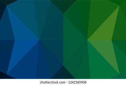 Dark Blue, Green vector abstract polygonal layout. Shining colored illustration in a Brand new style. A completely new template for your business design.