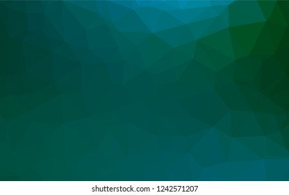 Dark Blue, Green vector abstract polygonal texture. Creative geometric illustration in Origami style with gradient. The textured pattern can be used for background.