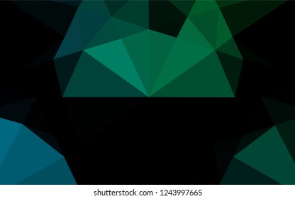 Dark Blue, Green vector abstract polygonal layout. Geometric illustration in Origami style with gradient.  A completely new design for your business.