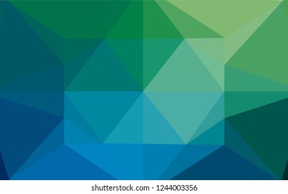 Dark Blue, Green vector abstract mosaic pattern. A completely new color illustration in a vague style. Brand new style for your business design.