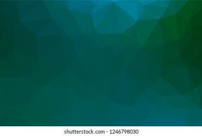 Dark Blue, Green vector abstract polygonal cover. Colorful illustration in abstract style with gradient. Brand new style for your business design.