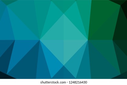 Dark Blue, Green vector abstract polygonal cover. Glitter abstract illustration with an elegant design. A completely new template for your business design.