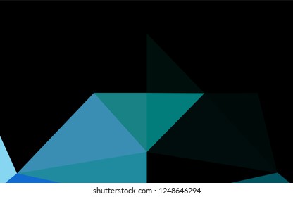 Dark Blue, Green vector abstract polygonal layout. A vague abstract illustration with gradient. A completely new template for your business design.