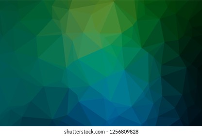 Dark Blue, Green vector abstract polygonal cover. Colorful abstract illustration with gradient. A new texture for your design.