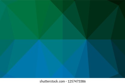 Dark Blue, Green vector abstract polygonal cover. Glitter abstract illustration with an elegant design. Brand new design for your business.
