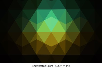 Dark Blue, Green vector abstract mosaic background. Creative illustration in halftone style with triangles. Pattern for a brand book's backdrop.
