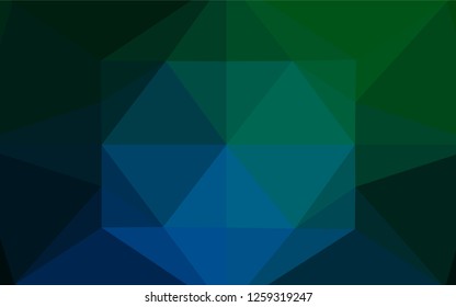 Dark Blue, Green vector abstract mosaic pattern. Glitter abstract illustration with an elegant design. Brand new style for your business design.