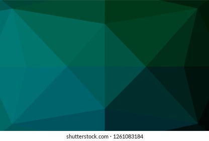 Dark Blue, Green vector abstract polygonal cover. An elegant bright illustration with gradient. The completely new template can be used for your brand book.