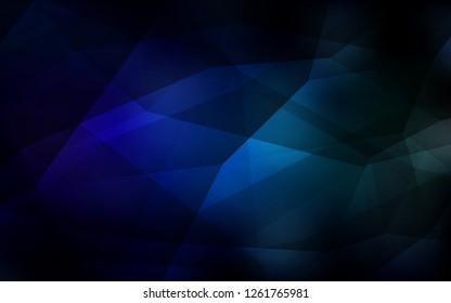 Dark Blue, Green vector abstract polygonal pattern. Elegant bright polygonal illustration with gradient. Brand new design for your business.