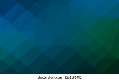Dark Blue, Green vector abstract mosaic pattern. A sample with polygonal shapes. Completely new design for your business.