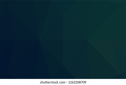 Dark Blue, Green vector abstract polygonal layout. An elegant bright illustration with gradient. Triangular pattern for your business design.
