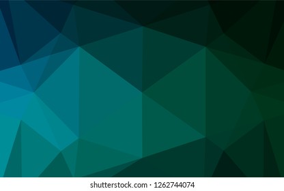 Dark Blue, Green vector abstract polygonal cover. Glitter abstract illustration with an elegant design. The completely new template can be used for your brand book.