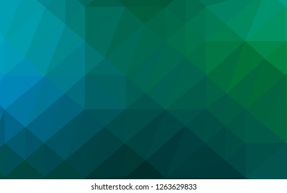 Dark Blue, Green vector abstract mosaic pattern. A completely new color illustration in a vague style. The best triangular design for your business.