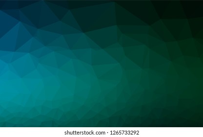 Dark Blue, Green vector abstract polygonal layout. Creative illustration in halftone style with gradient. The polygonal design can be used for your web site.
