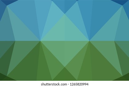 Dark Blue, Green vector abstract polygonal texture. Colorful abstract illustration with gradient. The best triangular design for your business.