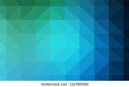 Dark Blue, Green vector abstract mosaic backdrop. Modern abstract illustration with triangles. Brand new style for your business design.
