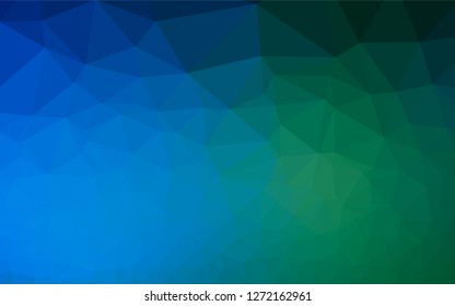 Dark Blue, Green vector abstract mosaic background. An elegant bright illustration with gradient. The template can be used as a background for cell phones.