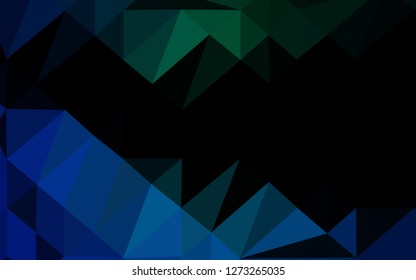 Dark Blue, Green vector abstract mosaic backdrop. Modern geometrical abstract illustration with gradient. Triangular pattern for your business design.