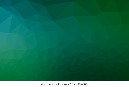 Dark Blue, Green vector abstract polygonal texture. Shining illustration, which consist of triangles. The completely new template can be used for your brand book.