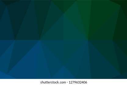 Dark Blue, Green vector abstract polygonal cover. Creative illustration in halftone style with gradient. A new texture for your design.