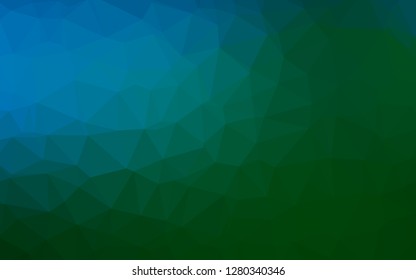Dark Blue, Green vector abstract polygonal cover. Colorful illustration in abstract style with gradient. Template for a cell phone background.