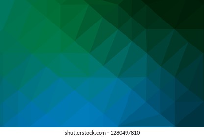 Dark Blue, Green vector abstract mosaic backdrop. Creative illustration in halftone style with gradient. Elegant pattern for a brand book.