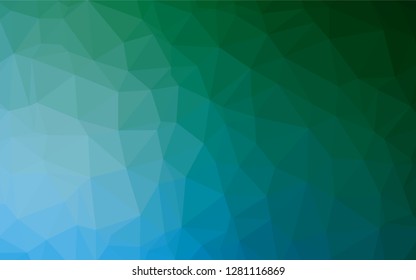 Dark Blue, Green vector abstract polygonal texture. Shining illustration, which consist of triangles. A completely new design for your business.