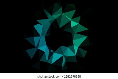 Dark Blue, Green vector abstract polygonal layout. Colorful illustration in abstract style with gradient. Template for your brand book.
