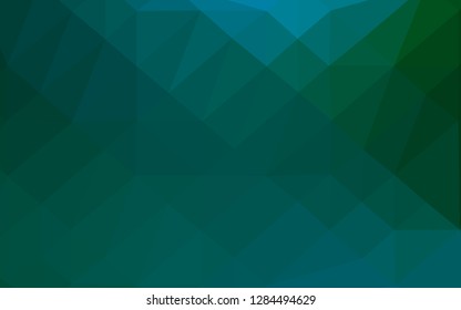 Dark Blue, Green vector abstract polygonal texture. A vague abstract illustration with gradient. Brand new design for your business.