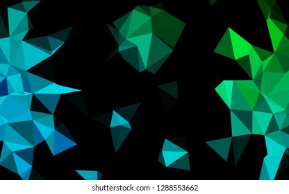 Dark Blue, Green vector abstract mosaic background. A sample with polygonal shapes. Completely new template for your business design.