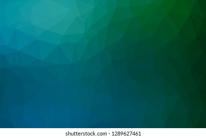 Dark Blue, Green vector abstract mosaic pattern. Shining colored illustration in a Brand new style. Template for a cell phone background.