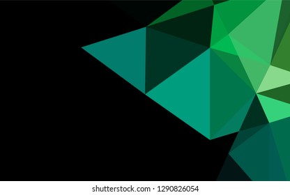 Dark Blue, Green vector abstract mosaic backdrop. Shining illustration, which consist of triangles. Triangular pattern for your business design.