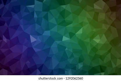 Dark Blue, Green vector abstract polygonal background. Polygonal abstract illustration with gradient. Best triangular design for your business.