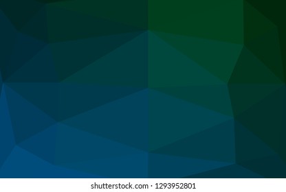 Dark Blue, Green vector abstract polygonal cover. A completely new color illustration in a vague style. Brand new style for your business design.