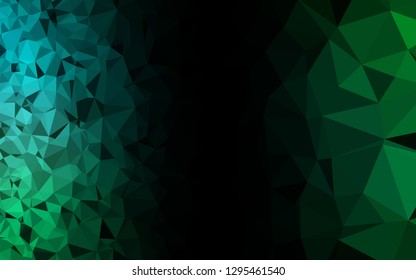 Dark Blue, Green vector abstract mosaic backdrop. Geometric illustration in Origami style with gradient. Template for your brand book.