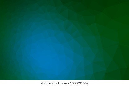 Dark Blue, Green vector abstract polygonal texture. Geometric illustration in Origami style with gradient. Brand new style for your business design.