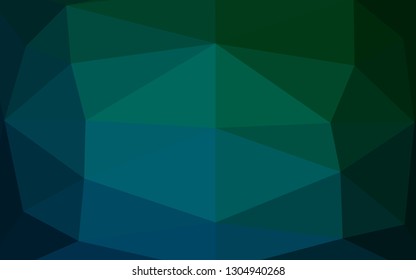Dark Blue, Green vector abstract polygonal texture. Colorful abstract illustration with gradient. New texture for your design.
