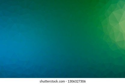 Dark Blue, Green vector abstract mosaic backdrop. Shining illustration, which consist of triangles. Elegant pattern for a brand book.