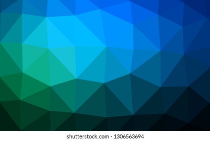 Dark Blue, Green vector abstract mosaic pattern. Brand new colorful illustration in with gradient. Template for a cell phone background.