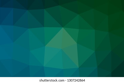 Dark Blue, Green vector abstract polygonal texture. Geometric illustration in Origami style with gradient. Triangular pattern for your business design.