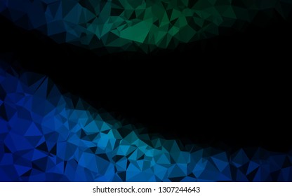 Dark Blue, Green vector abstract polygonal cover. Modern geometrical abstract illustration with gradient. Polygonal design for your web site.